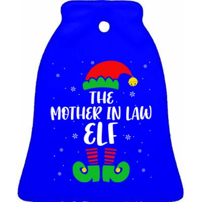 The Mother In Law Elf Funny Christmas Elf Matching Family Gift Ceramic Bell Ornament