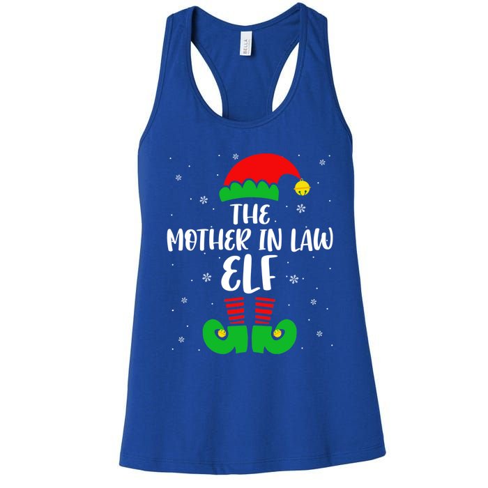 The Mother In Law Elf Funny Christmas Elf Matching Family Gift Women's Racerback Tank