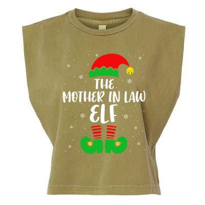 The Mother In Law Elf Funny Christmas Elf Matching Family Gift Garment-Dyed Women's Muscle Tee