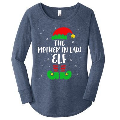 The Mother In Law Elf Funny Christmas Elf Matching Family Gift Women's Perfect Tri Tunic Long Sleeve Shirt