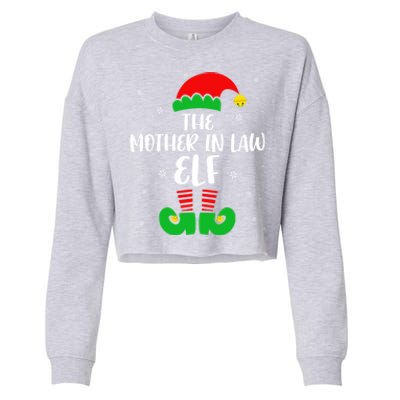 The Mother In Law Elf Funny Christmas Elf Matching Family Gift Cropped Pullover Crew