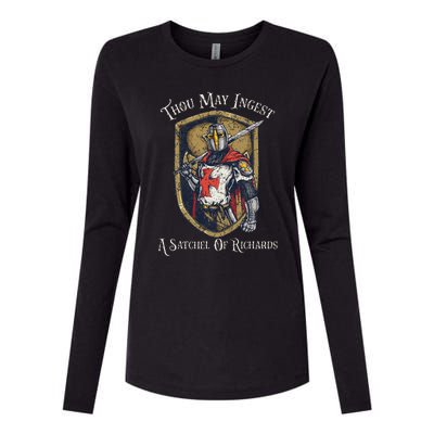 Thou May Ingest A Satchel Of Richards Womens Cotton Relaxed Long Sleeve T-Shirt