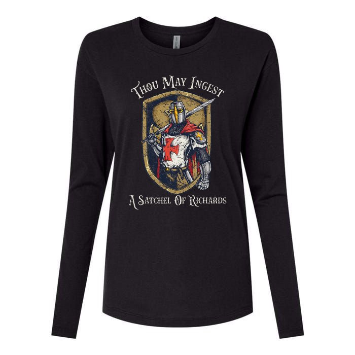 Thou May Ingest A Satchel Of Richards Womens Cotton Relaxed Long Sleeve T-Shirt