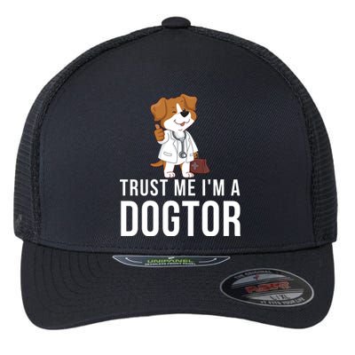 Trust Me Im A Dogtor Funny Dog Doctor Vet Veterinarian Funny Vet Flexfit Unipanel Trucker Cap