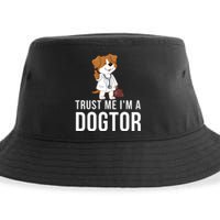 Trust Me Im A Dogtor Funny Dog Doctor Vet Veterinarian Funny Vet Sustainable Bucket Hat