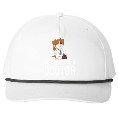 Trust Me Im A Dogtor Funny Dog Doctor Vet Veterinarian Funny Vet Snapback Five-Panel Rope Hat