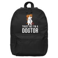 Trust Me Im A Dogtor Funny Dog Doctor Vet Veterinarian Funny Vet 16 in Basic Backpack