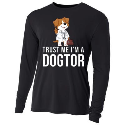 Trust Me Im A Dogtor Funny Dog Doctor Vet Veterinarian Funny Vet Cooling Performance Long Sleeve Crew