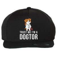 Trust Me Im A Dogtor Funny Dog Doctor Vet Veterinarian Funny Vet Wool Snapback Cap