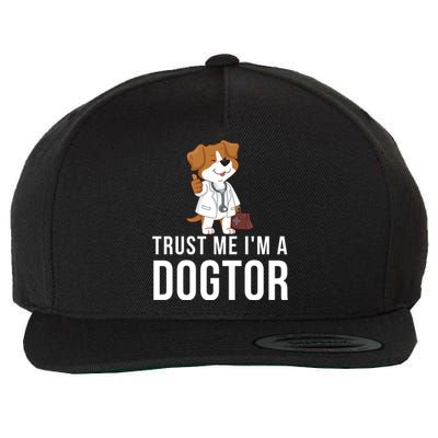 Trust Me Im A Dogtor Funny Dog Doctor Vet Veterinarian Funny Vet Wool Snapback Cap