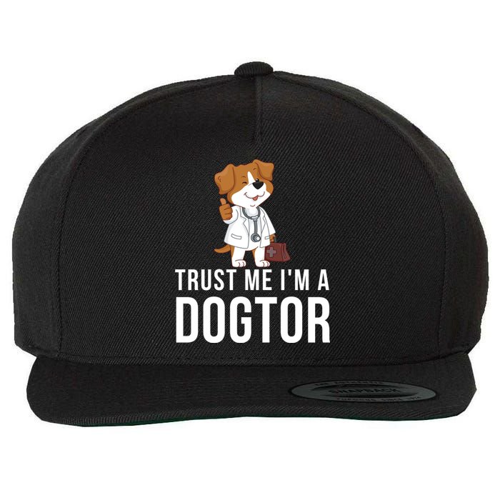 Trust Me Im A Dogtor Funny Dog Doctor Vet Veterinarian Funny Vet Wool Snapback Cap