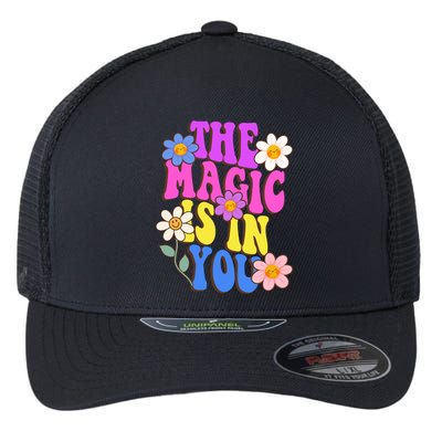 The Magic Is In You Floral Groovy Cute Flexfit Unipanel Trucker Cap
