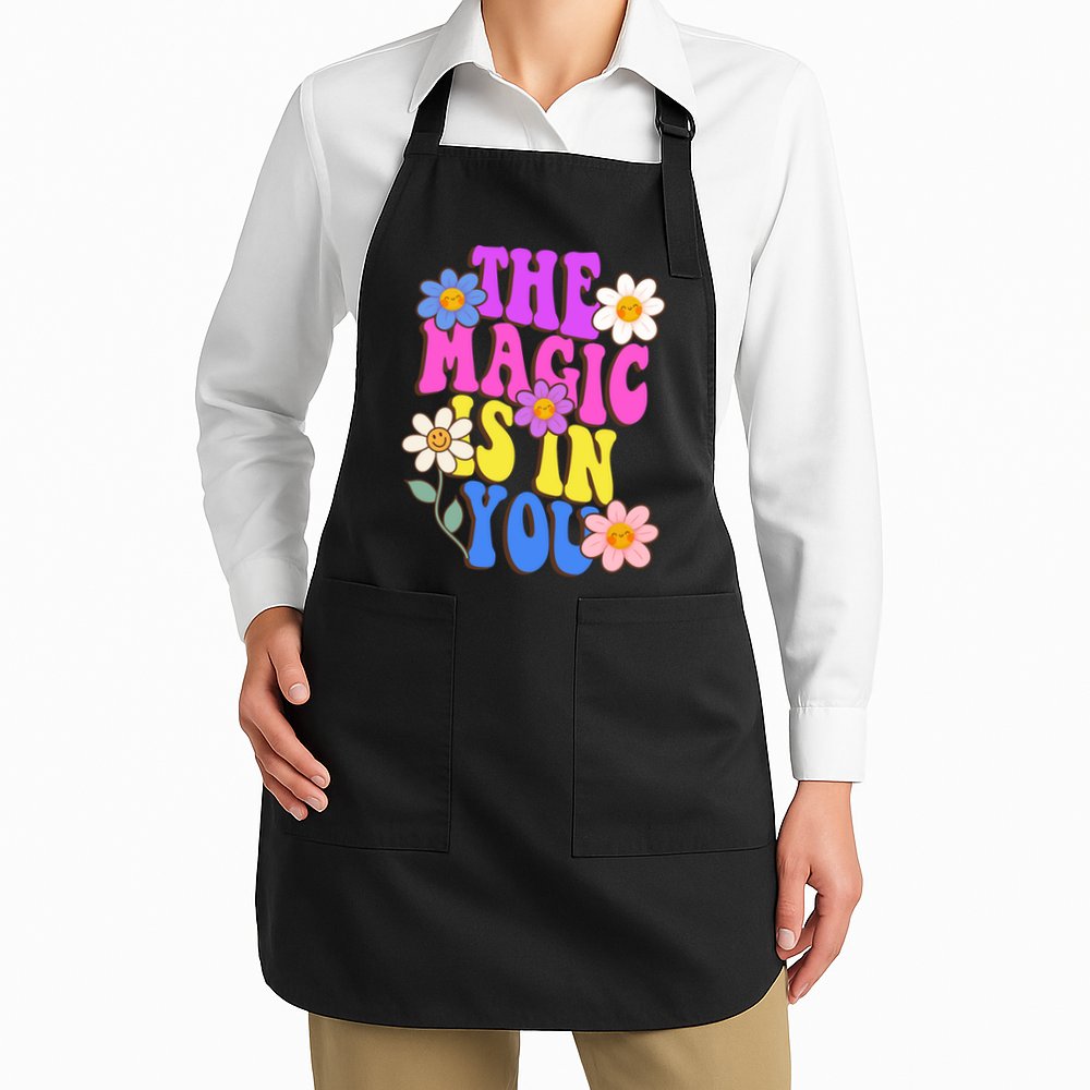 The Magic Is In You Floral Groovy Cute Apron