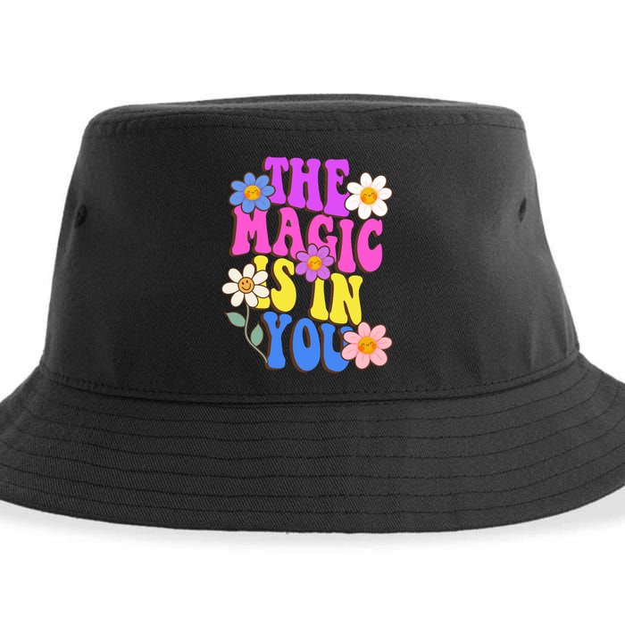 The Magic Is In You Floral Groovy Cute Sustainable Bucket Hat