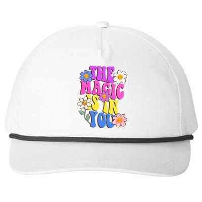 The Magic Is In You Floral Groovy Cute Snapback Five-Panel Rope Hat