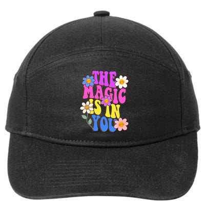The Magic Is In You Floral Groovy Cute 7-Panel Snapback Hat