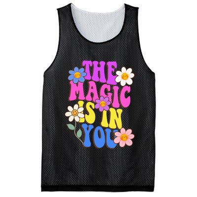 The Magic Is In You Floral Groovy Cute Mesh Reversible Basketball Jersey Tank