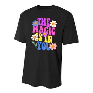 The Magic Is In You Floral Groovy Cute Youth Performance Sprint T-Shirt