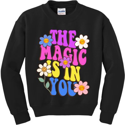 The Magic Is In You Floral Groovy Cute Kids Sweatshirt