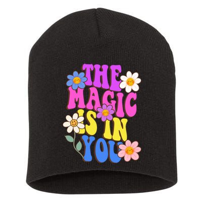 The Magic Is In You Floral Groovy Cute Short Acrylic Beanie