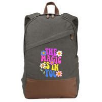 The Magic Is In You Floral Groovy Cute Cotton Canvas Backpack