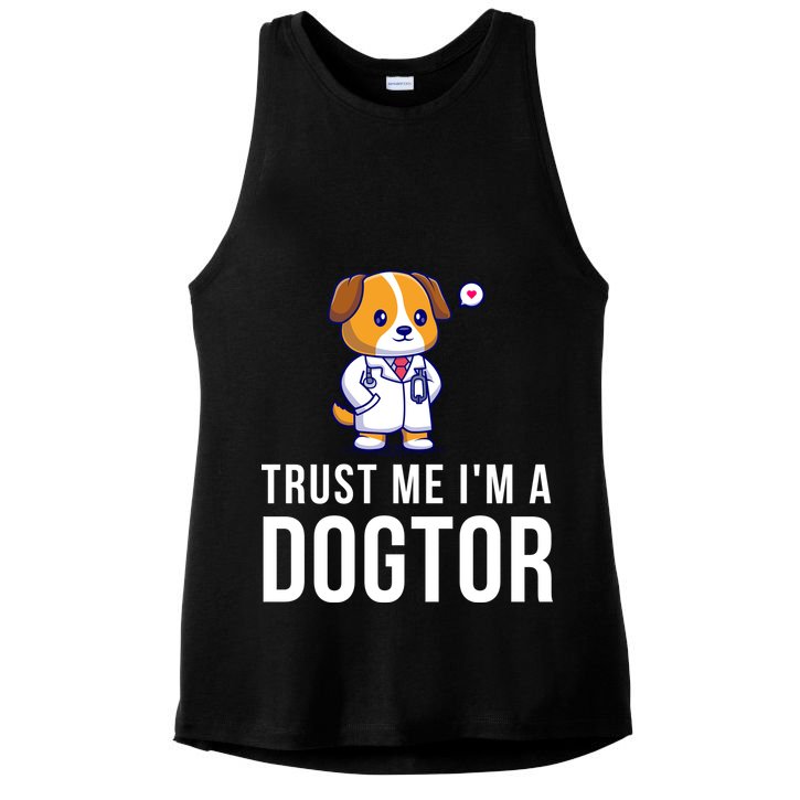 Trust Me Im A Dogtor Funny Vet Funny Dog Doctor Vet Veterinarian Ladies PosiCharge Tri-Blend Wicking Tank