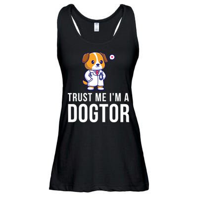 Trust Me Im A Dogtor Funny Vet Funny Dog Doctor Vet Veterinarian Ladies Essential Flowy Tank
