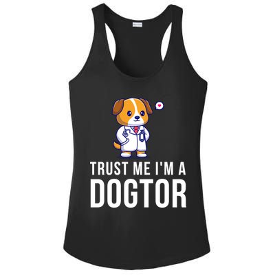 Trust Me Im A Dogtor Funny Vet Funny Dog Doctor Vet Veterinarian Ladies PosiCharge Competitor Racerback Tank