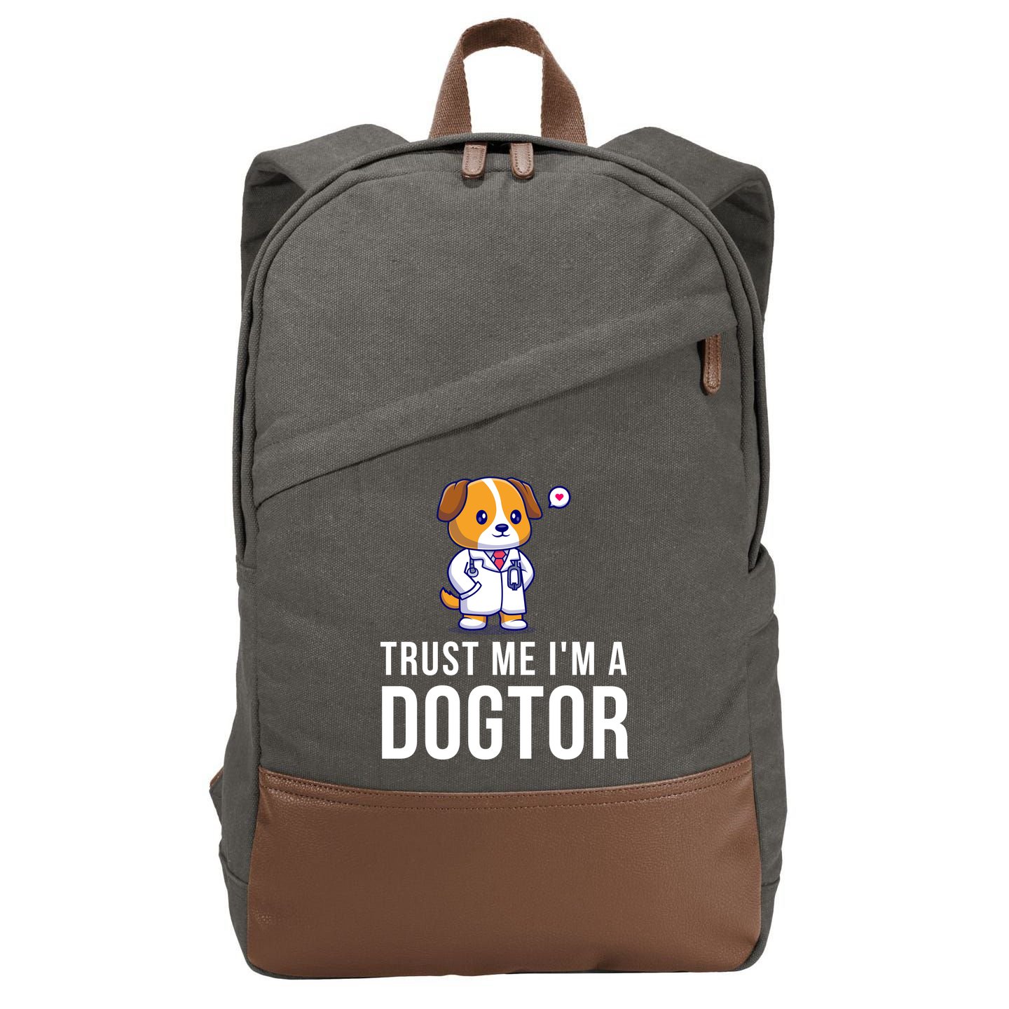 Trust Me Im A Dogtor Funny Vet Funny Dog Doctor Vet Veterinarian Cotton Canvas Backpack