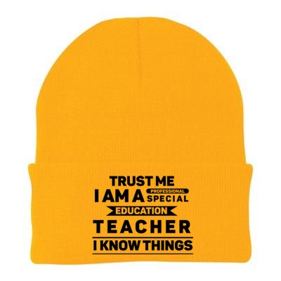 Trust Me I Am A Professional Special Education Teacher Gift Knit Cap Winter Beanie