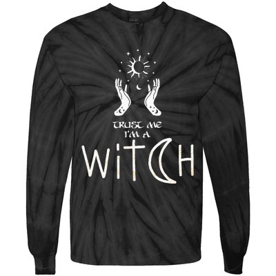 Trust Me I'm Witch Witchcraft Coven Wicca Halloween Tie-Dye Long Sleeve Shirt