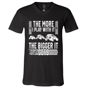 The More I Play With It The Bigger It Gets Offroad V-Neck T-Shirt