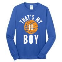 Thats My Jersey Number #10 Vintage Basketball Mom Dad Gift Tall Long Sleeve T-Shirt