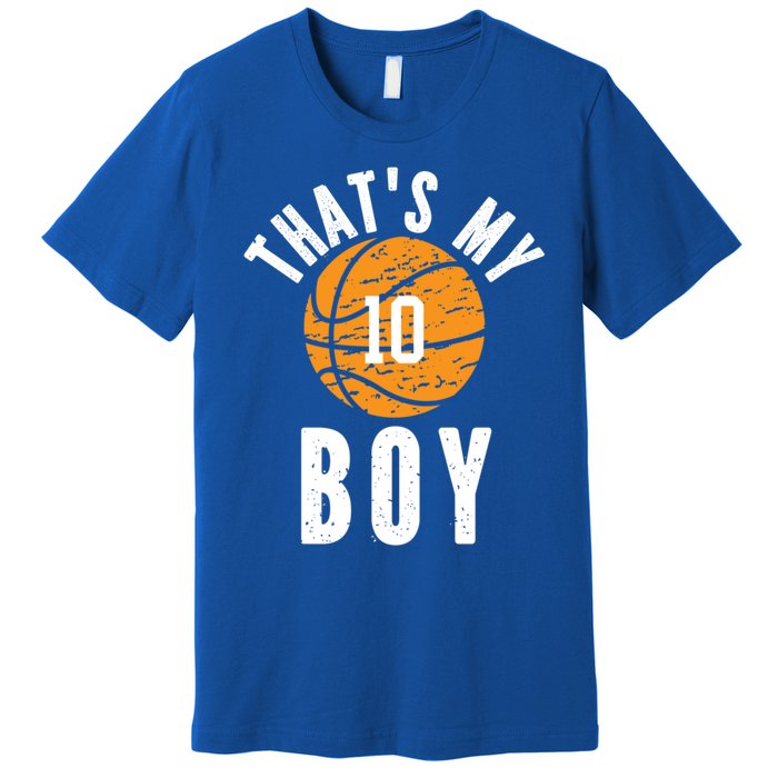 Thats My Jersey Number #10 Vintage Basketball Mom Dad Gift Premium T-Shirt