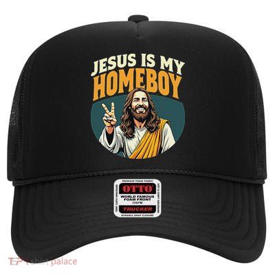 Tennessee Merchant Jesus Is My Homeboy High Crown Mesh Back Trucker Hat