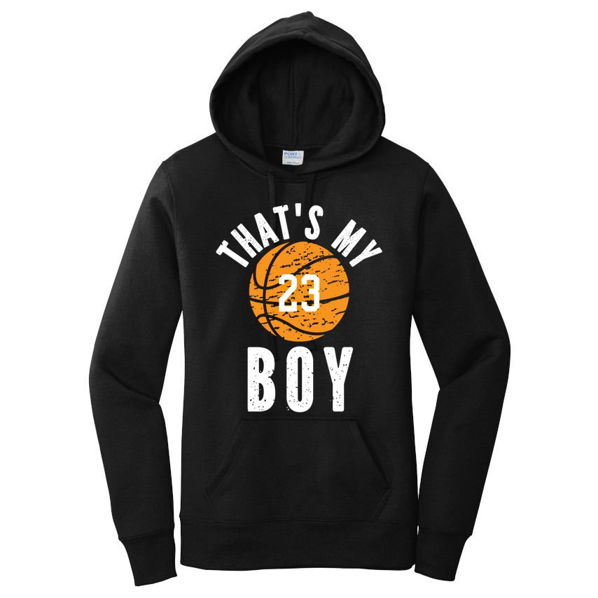 That's My Jersey Number #23 Vintage Basketball Mom Dad Gift Women's Pullover Hoodie