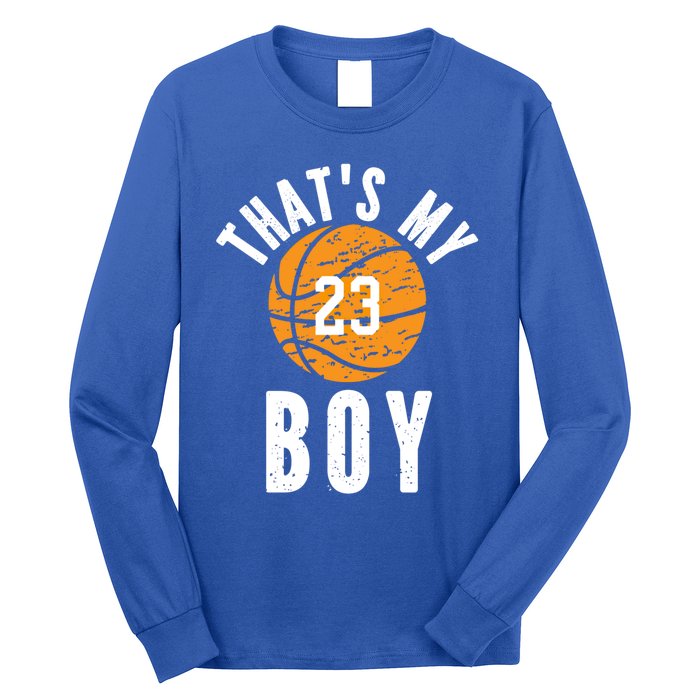 That's My Jersey Number #23 Vintage Basketball Mom Dad Gift Long Sleeve Shirt