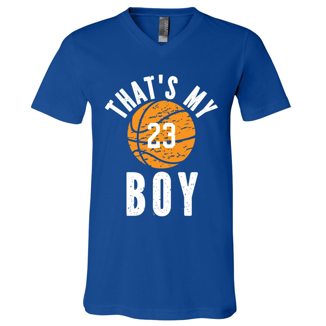 That's My Jersey Number #23 Vintage Basketball Mom Dad Gift V-Neck T-Shirt