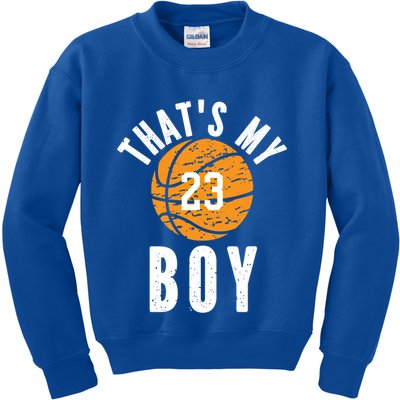 That's My Jersey Number #23 Vintage Basketball Mom Dad Gift Kids Sweatshirt