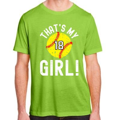 ThatS My Jersey Number #18 Vintage Softball Mom Dad Cute Gift Adult ChromaSoft Performance T-Shirt