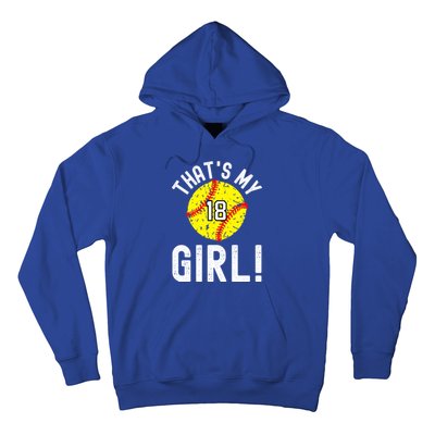 ThatS My Jersey Number #18 Vintage Softball Mom Dad Cute Gift Hoodie