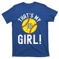 ThatS My Jersey Number #18 Vintage Softball Mom Dad Cute Gift T-Shirt