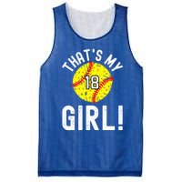 ThatS My Jersey Number #18 Vintage Softball Mom Dad Cute Gift Mesh Reversible Basketball Jersey Tank