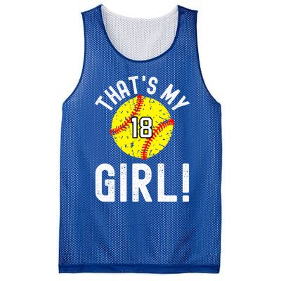 ThatS My Jersey Number #18 Vintage Softball Mom Dad Cute Gift Mesh Reversible Basketball Jersey Tank