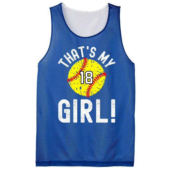 ThatS My Jersey Number #18 Vintage Softball Mom Dad Cute Gift Mesh Reversible Basketball Jersey Tank