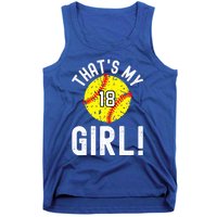 ThatS My Jersey Number #18 Vintage Softball Mom Dad Cute Gift Tank Top