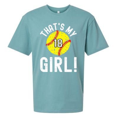 ThatS My Jersey Number #18 Vintage Softball Mom Dad Cute Gift Sueded Cloud Jersey T-Shirt