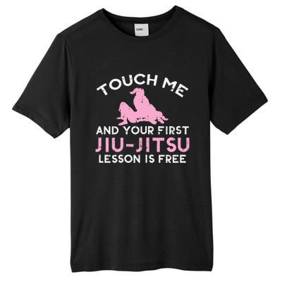 Touch Me Jiu Jitsu Lesson Free  Pink Martial Arts Gift Tall Fusion ChromaSoft Performance T-Shirt