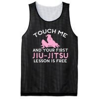 Touch Me Jiu Jitsu Lesson Free  Pink Martial Arts Gift Mesh Reversible Basketball Jersey Tank