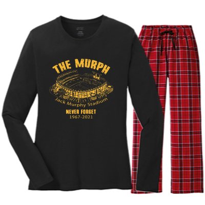 The Murph Jack Murphy Stadium San Diego Baseball Women's Long Sleeve Flannel Pajama Set 